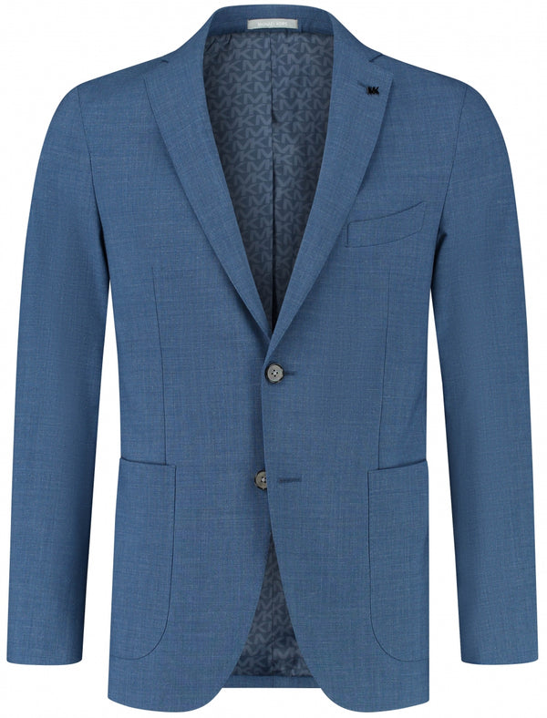 Midden blauw single breasted Kostuum