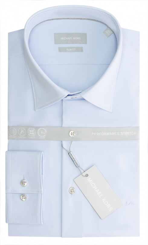 Lichtblauw technisch knitted shirt