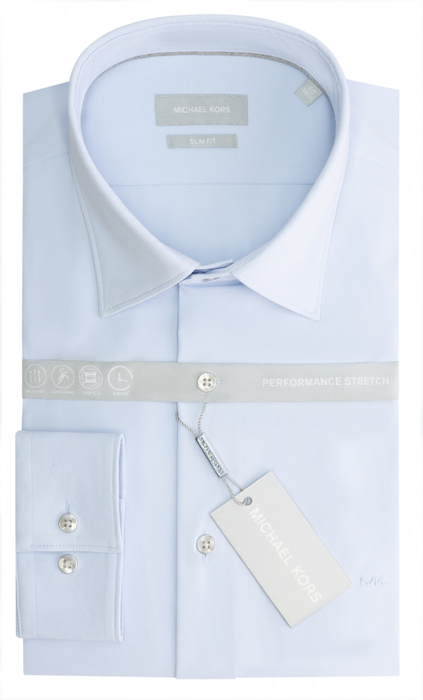 Lichtblauw technisch knitted shirt