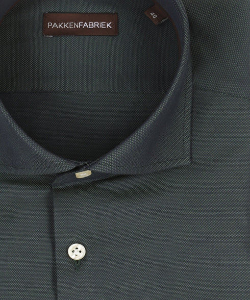 Royal dark green oxford overhemd met wide spread kraag