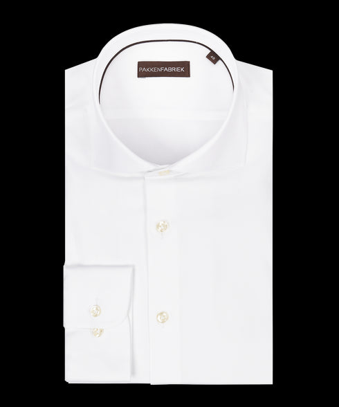 Royal wit oxford overhemd met wide spread kraag