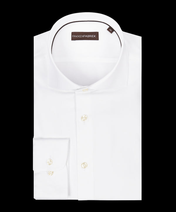 Royal wit oxford overhemd met wide spread kraag