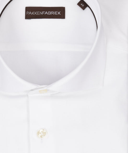 Royal wit oxford overhemd met wide spread kraag