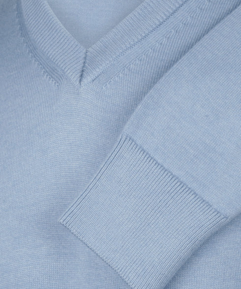 Lichtblauwe pullover met V-neck