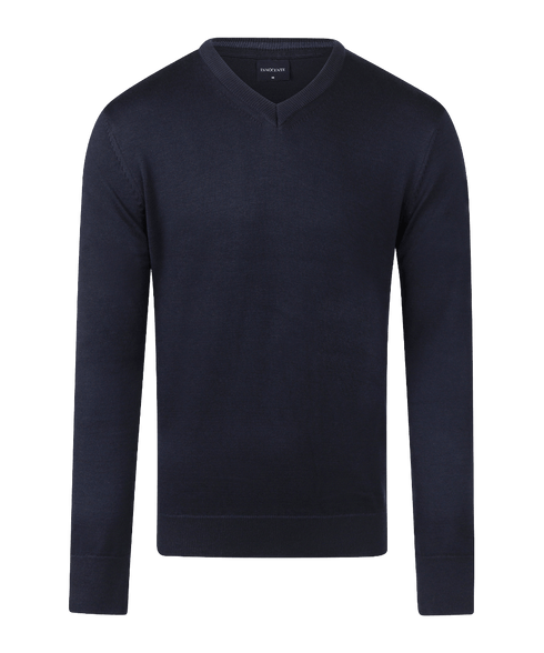 Navy pullover met V-neck
