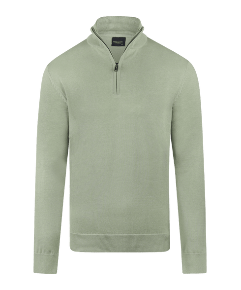 Mint half-zip met geribde boorden