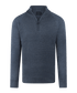 Indigo half-zip met structuur