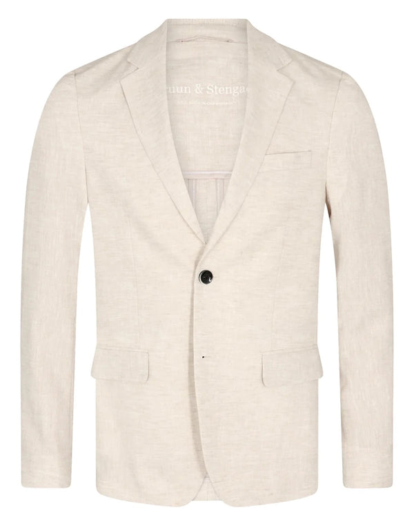 Lichtbeige effen Kostuum