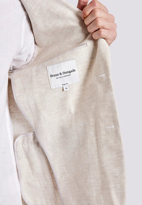 Lichtbeige effen Kostuum