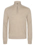Beige Merino Crew half zip Pullover