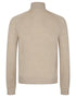 Beige Merino Crew half zip Pullover
