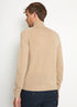 Beige Merino Crew half zip Pullover