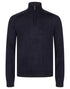 Navy Merino Crew half zip Pullover