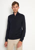 Navy Merino Crew half zip Pullover