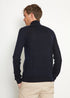 Navy Merino Crew half zip Pullover