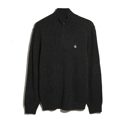 Antraciet halflange zip van lamswol van Original Penguin