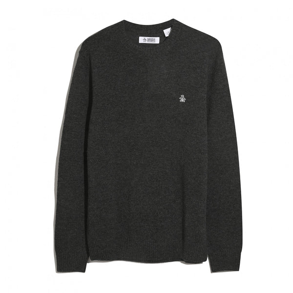 Antraciet pullover met ronde hals van lamswol van Original Penguin
