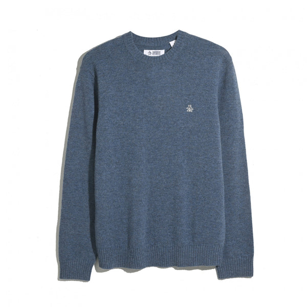 Indigo pullover met ronde hals van lamswol van Original Penguin