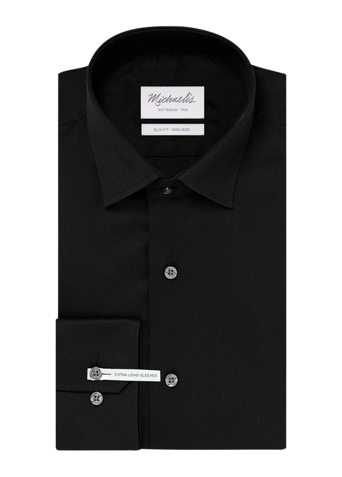 Uni zwart shirt (Extra lange mouwen)