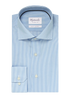 Blauw wit gestreept katoenen overhemd