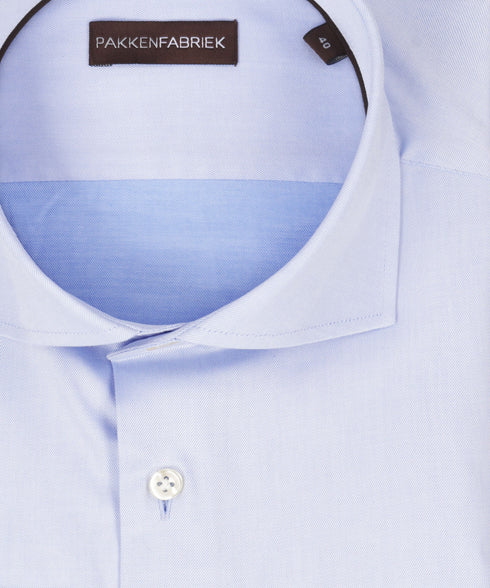 Royal twill lichtblauw overhemd met wide spread kraag