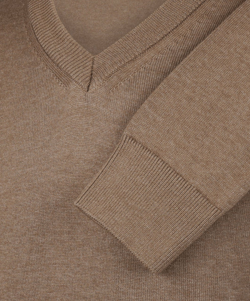 Coffee pullover met V-neck