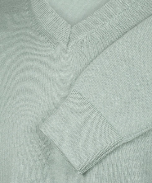 Mintgroene pullover met V-neck