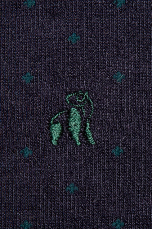 Swole Panda navy/groen spot Sok