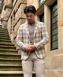 Beige geruit Colbert