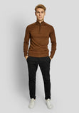 Camel Merino Zip Mock Pullover