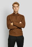 Camel Merino Zip Mock Pullover