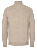 Beige Merino Zip Mock Pullover