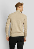 Beige Merino Zip Mock Pullover
