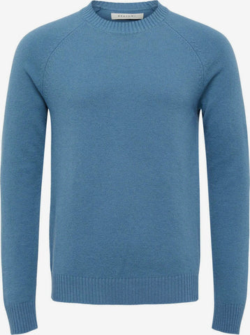 Blauwe Crew Neck Pullover van Bertoni