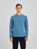 Blauwe Crew Neck Pullover van Bertoni