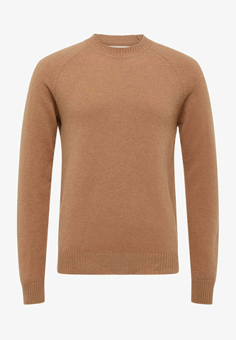 Camel Crew Neck Pullover van Bertoni