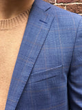 Blauw Geruit Pak