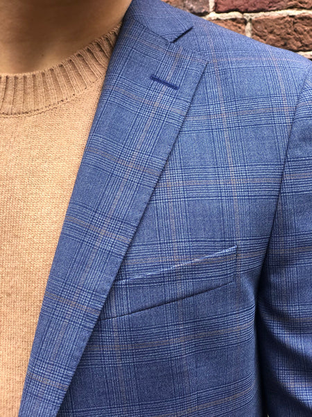 Blauw Geruit Pak
