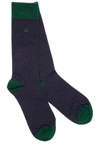 Swole Panda navy/groen spot Sok