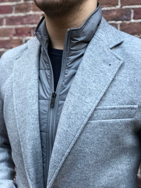 Grijze Overcoat met Windstopper