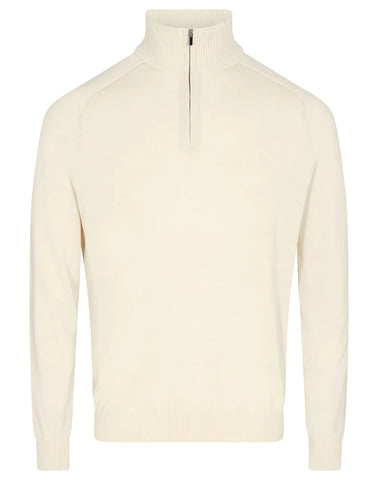 Off-white Katoen Zip Mock Pullover