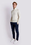Off-white Katoen Zip Mock Pullover
