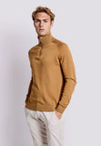 Camel Katoen Zip Mock Pullover
