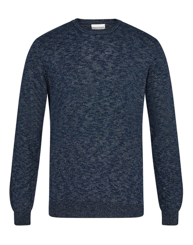 Linnen Crew neck Sweat Navy