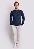 Linnen Crew neck Sweat Navy