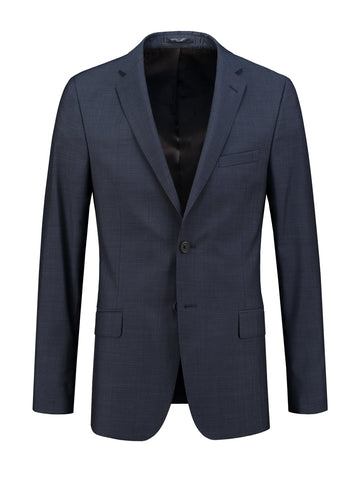 Blauw petrol kleurig pak met grove weving