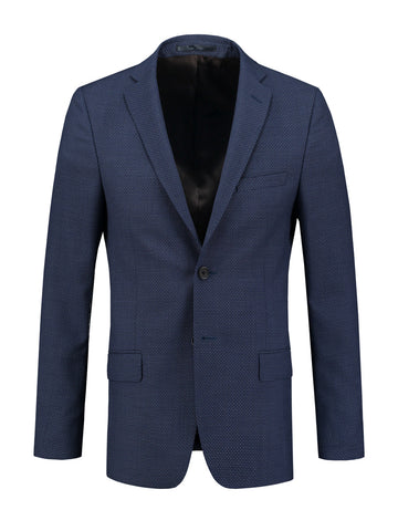Blauw pak met subtiele weving