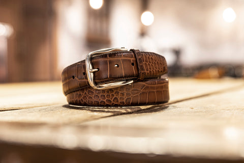 Riem Croco leder bruin
